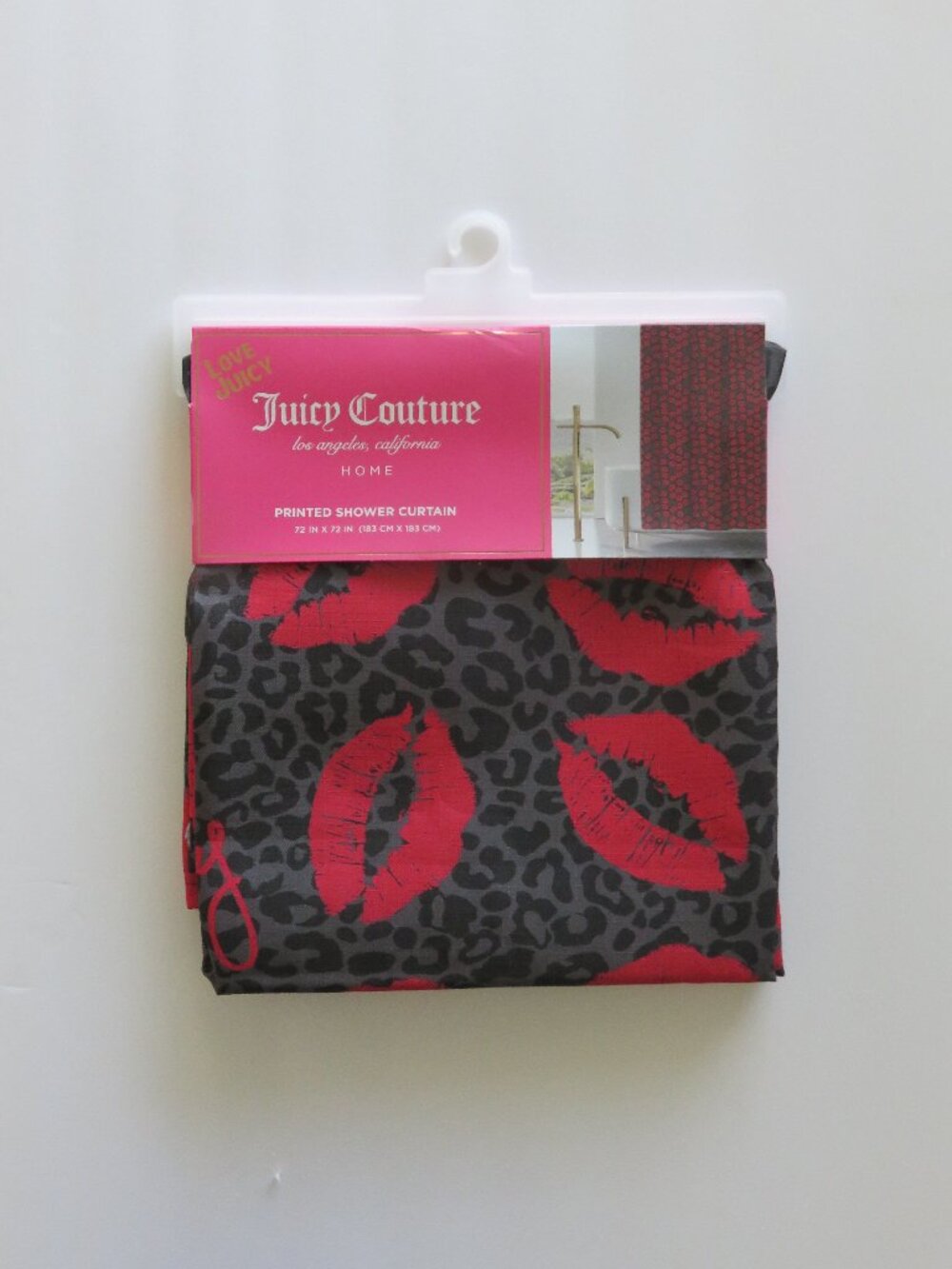(#133) Love Juicy JUICY COUTURE Shower CURTAIN 72 X 72 inches
